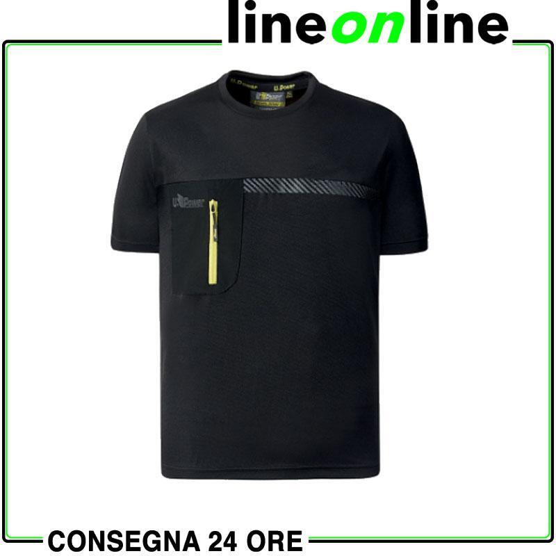 T-shirt da lavoro U Power Christal-Nero-S
