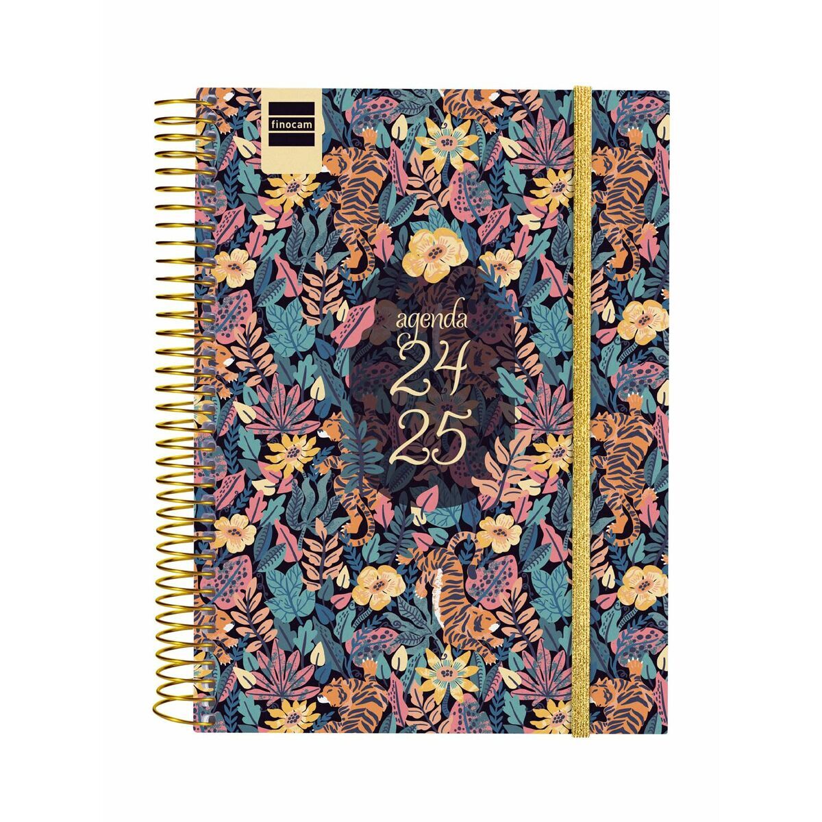 Agenda Finocam Tiger Multicolore Quarto 15,5 x 21,2 cm 2024-2025