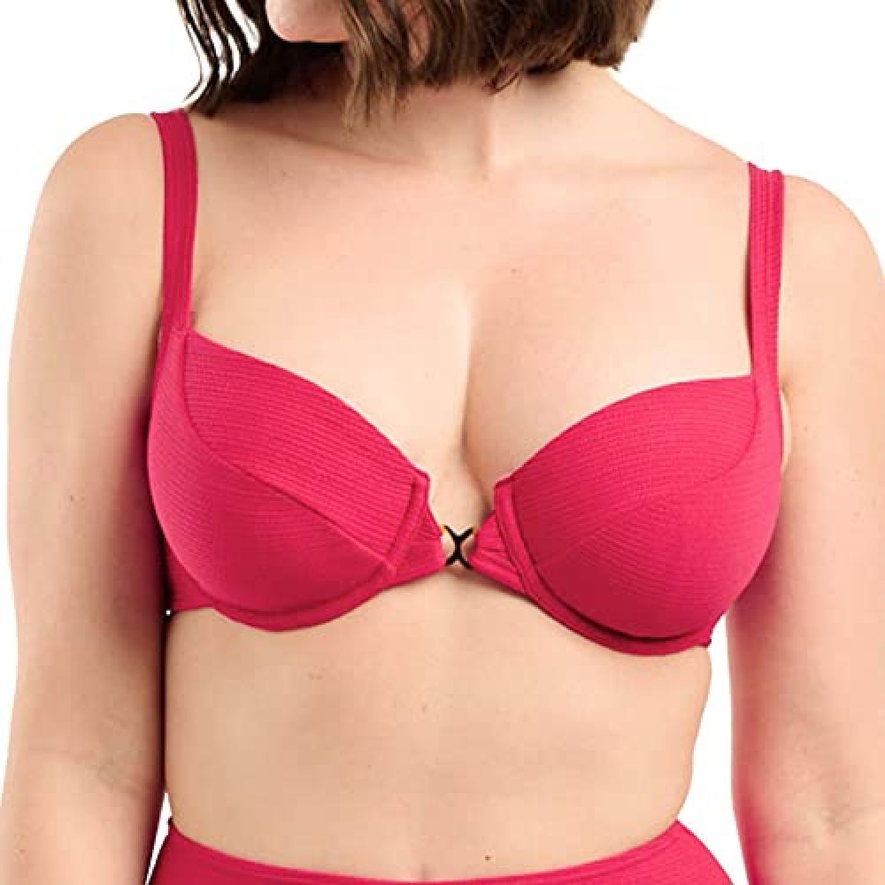 (TG. 7E) Sans Complexe Bain Glamourous Textured Bikini Top, Ciliegia, 110E Women