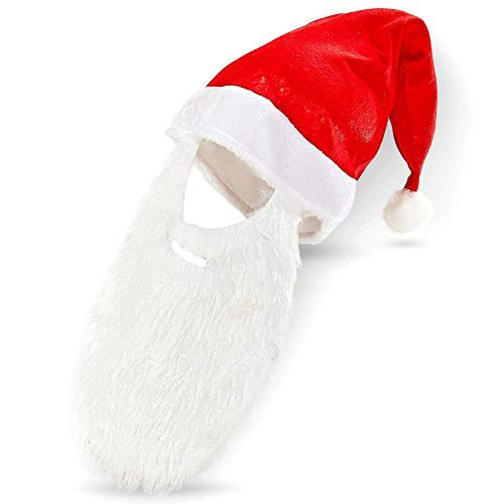 (TG. Taglia unica) "SANTA CLAUS HAT WITH BEARD" plush - - NUOVO