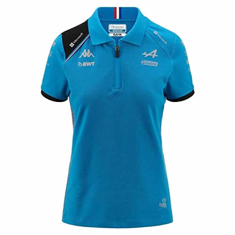 (TG. XL) Kappa Acrew Alpine F1 Maglietta, Blu/Nero, XL Donna - NUOVO