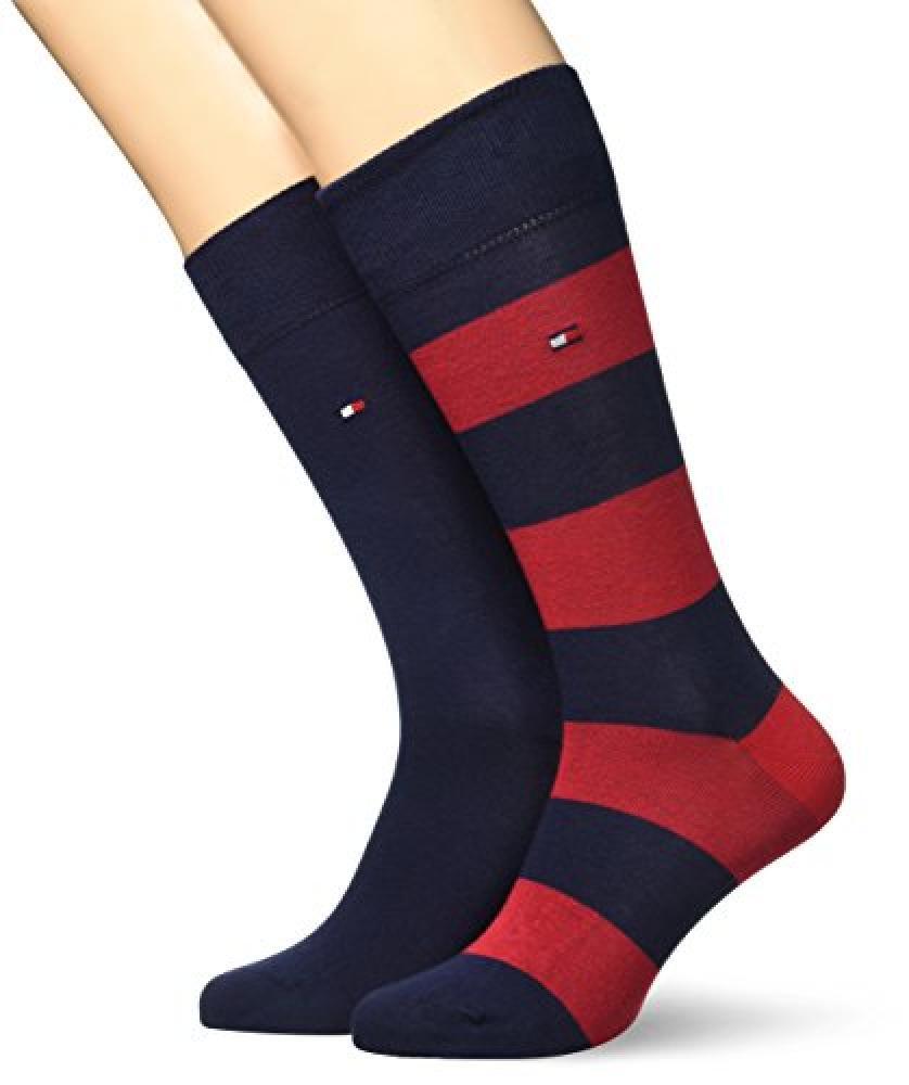 (TG. 39-42) Tommy Hilfiger TH Men Rugby Sock 2P Calze, Blau-Bleu (Tommy Original