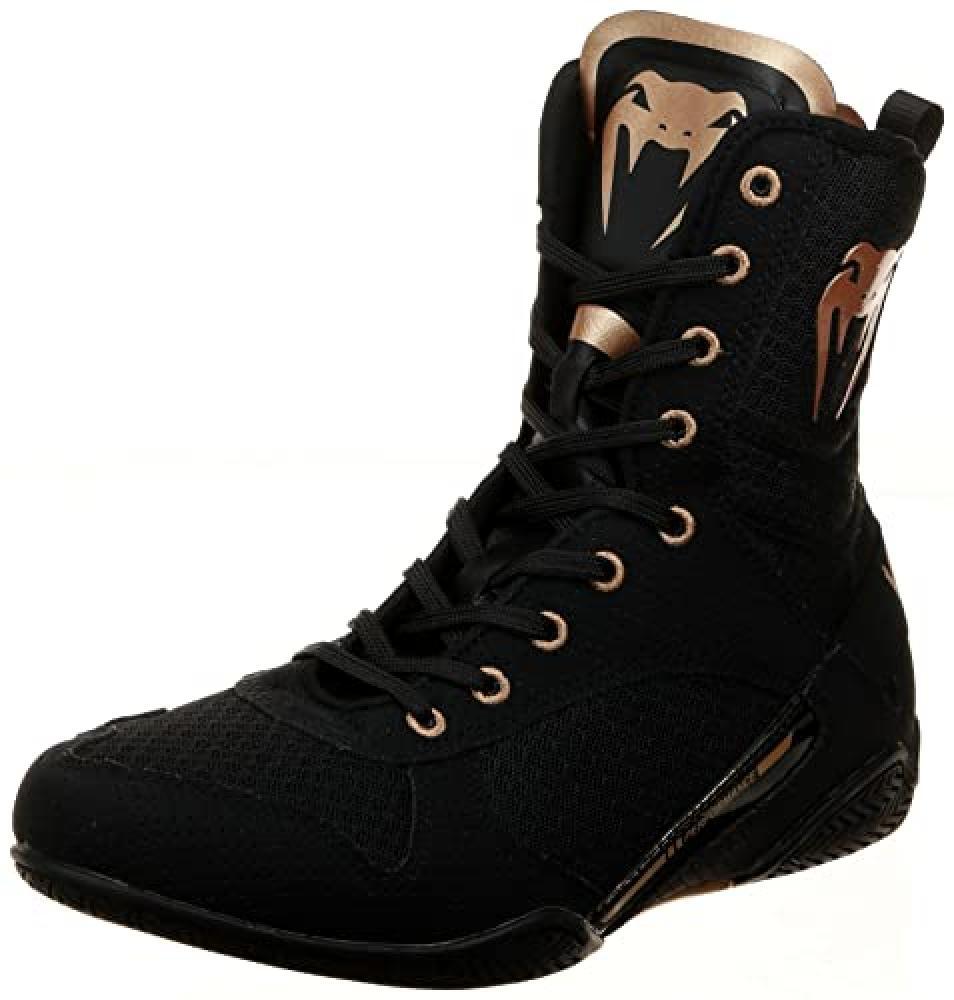 (TG. 7 UK) Venum Scarpe da Boxe Elite, Unisex-Adulto, Bronzo Nero, 7 UK - NUOVO