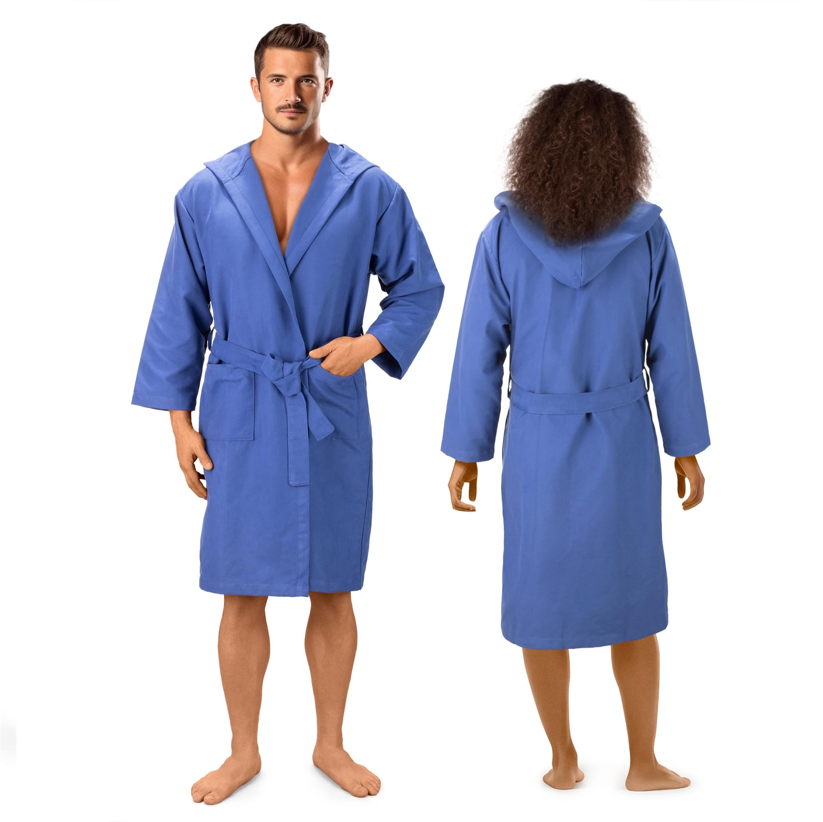 Navaris Accappatoio Uomo Microfibra con Cappuccio - Accappatoio Donna Microfi...