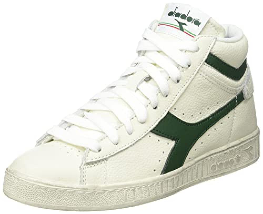 (TG. 45 EU) Diadora Game L High Waxed, Sneaker Unisex - Adulto, Bianco White Gre