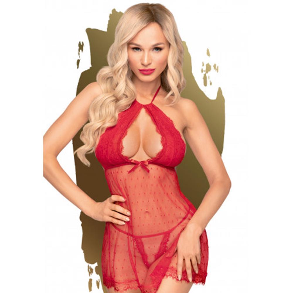 Babydoll ricamato rosso Per donna con perizoma intimo completino sexy monopezzo