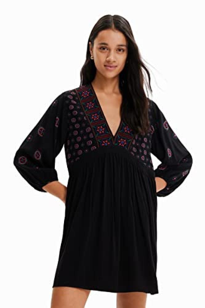 (TG. XXL) Desigual Vest_Creta 2000 Dress, Nero, XXL Donna - NUOVO