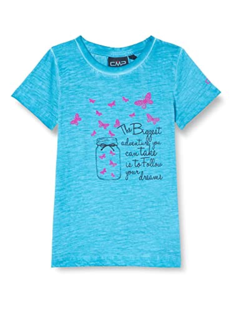 (TG. 98) CMP Kid Girl T-Shirt Pigment Dye Slub Jersey, Hawaian, 98 Bambine e Rag