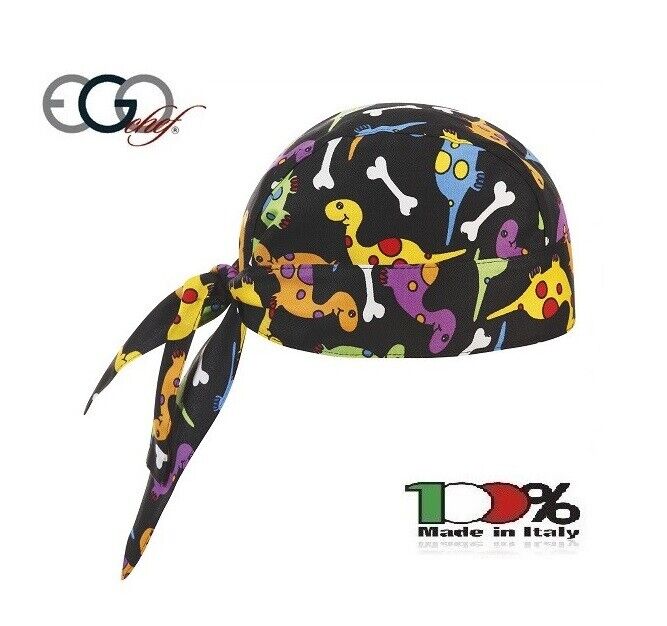 Bandana Sagomata Professionale Medicale Cuochi Chef Dino Dinosauro Ego Chef Ital