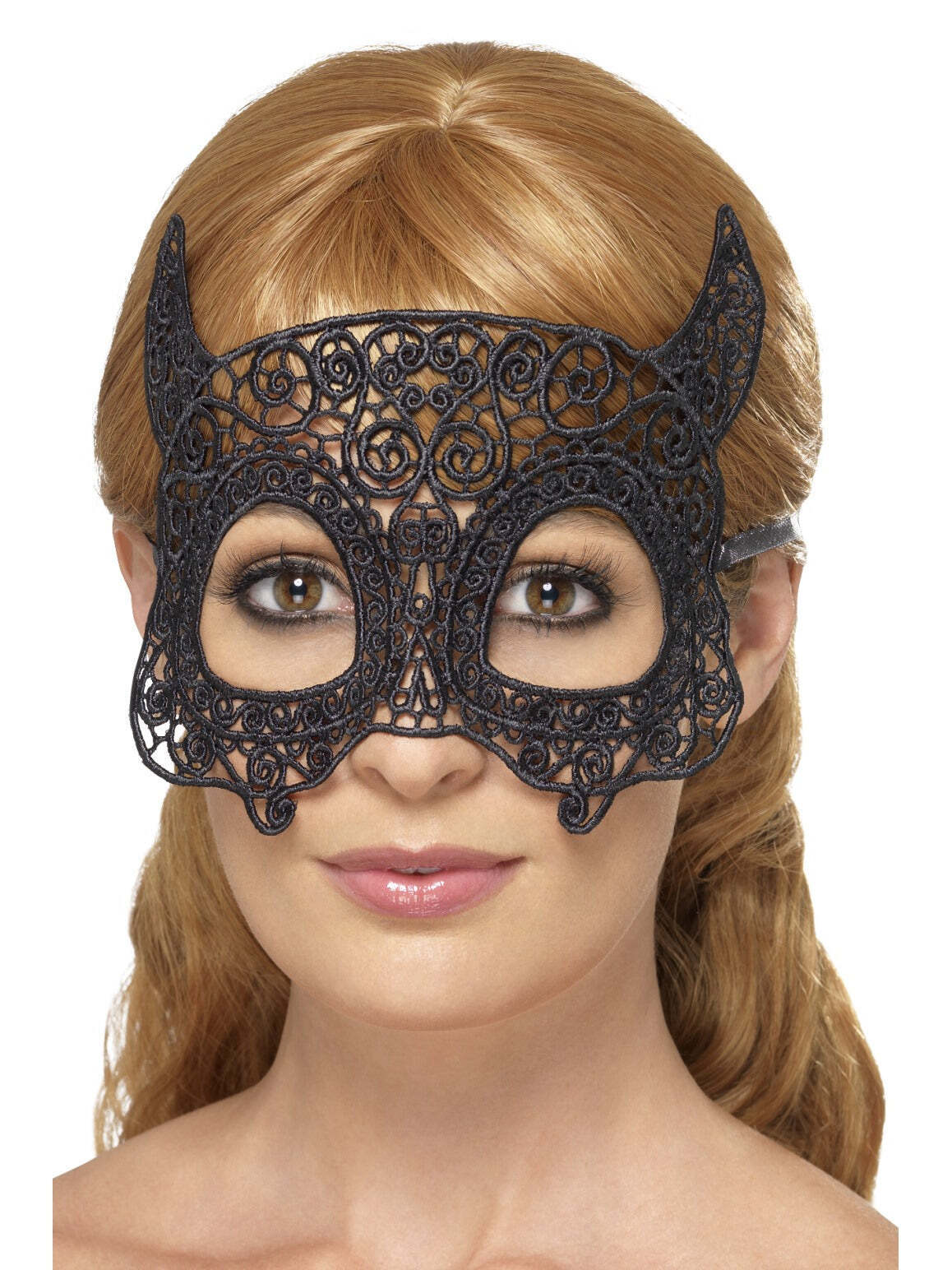 Pizzo Ricamato Filigrana Diavolo Maschera da Donna Halloween Maschera Costume
