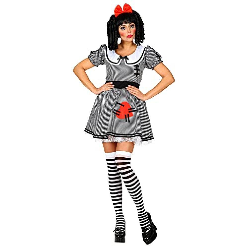(TG. S) "CREEPY DOLL" (dress with crinoline underskirt, hair bow) - (S) - NUOVO
