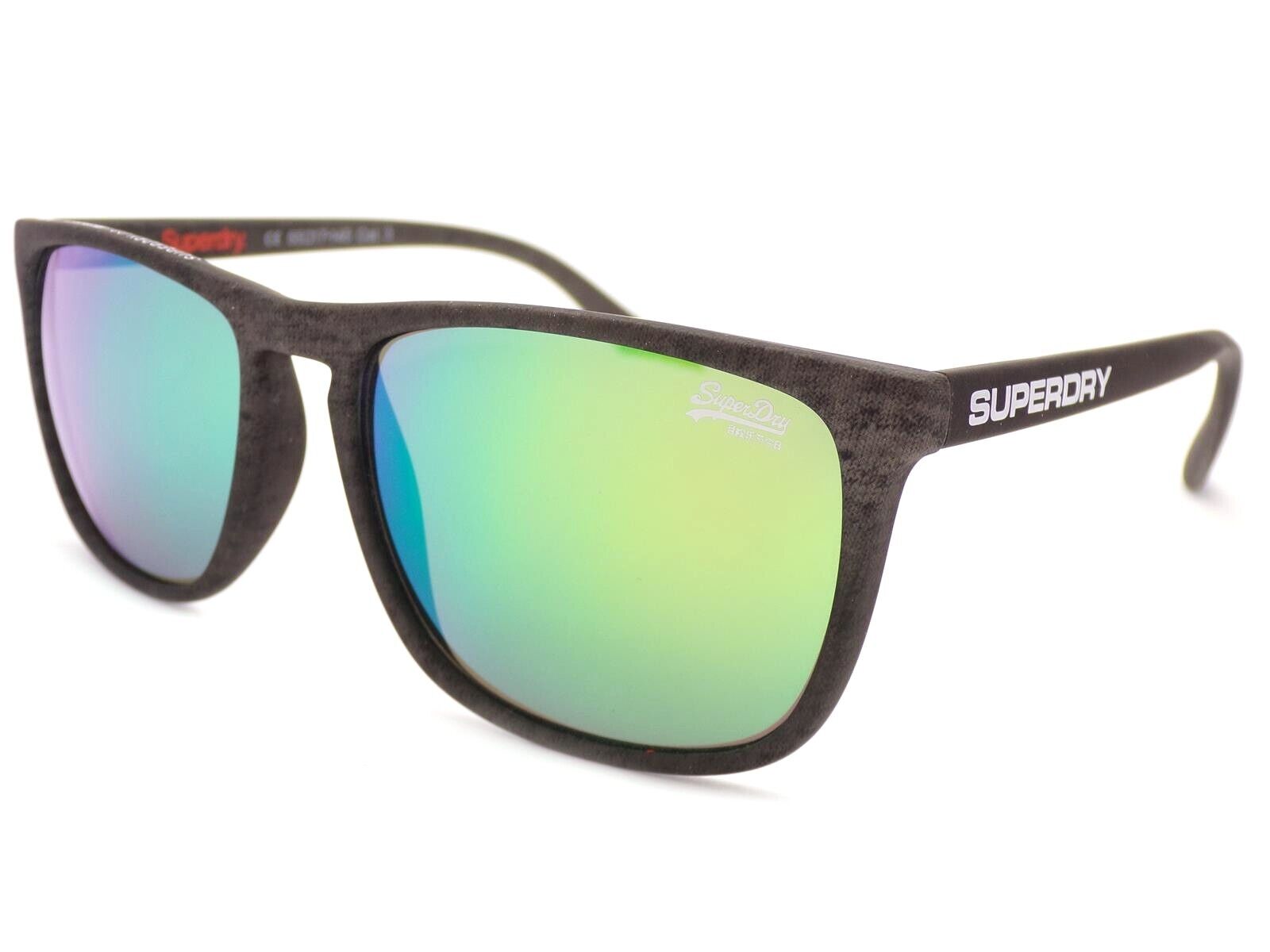 Superdry Shockwave Sole Scuro Chiazzato Grigio con Verde Lenti Specchiate 182