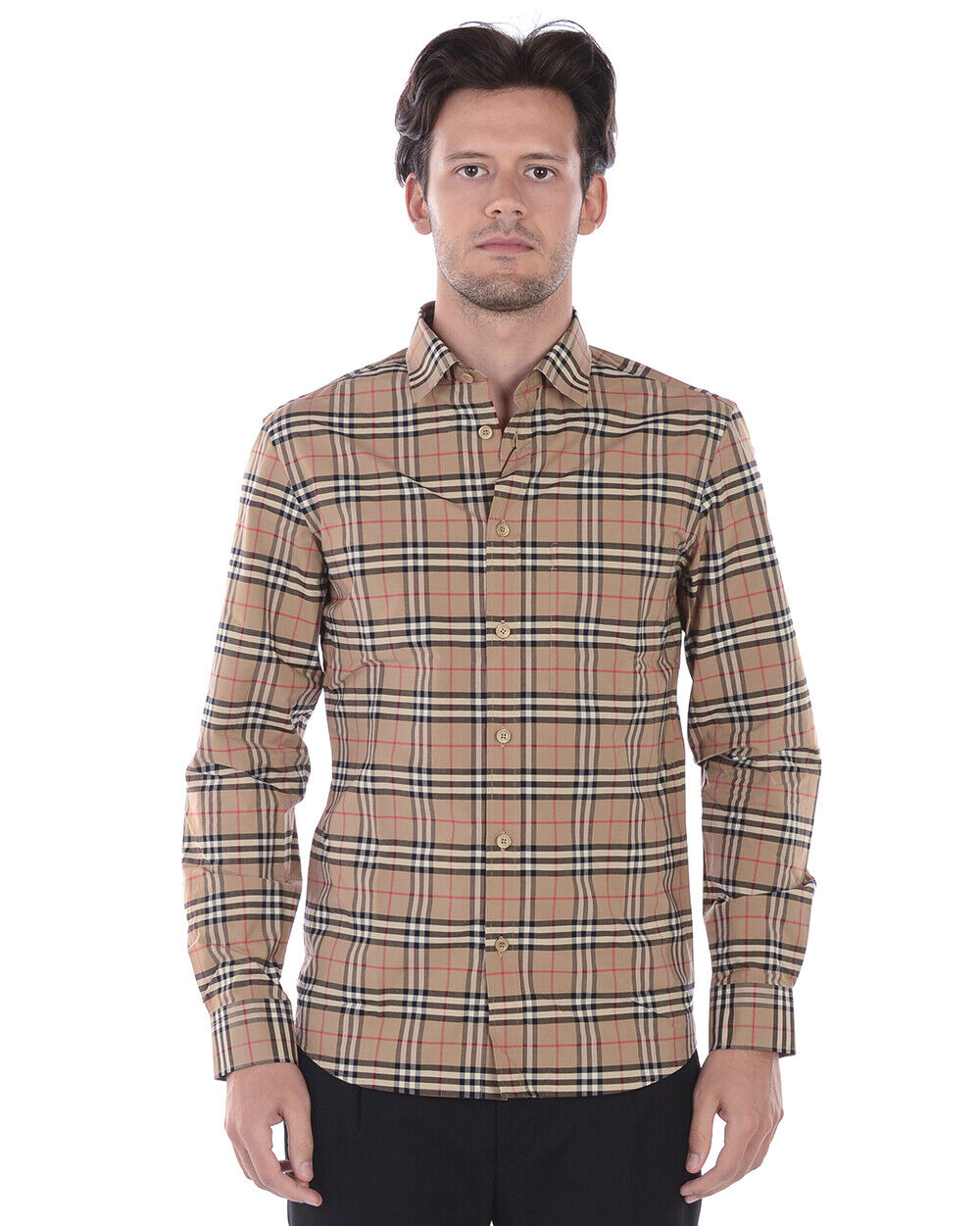 Camicia Burberry Shirt SIMPSON Uomo Beige 8020966 Tg. XL