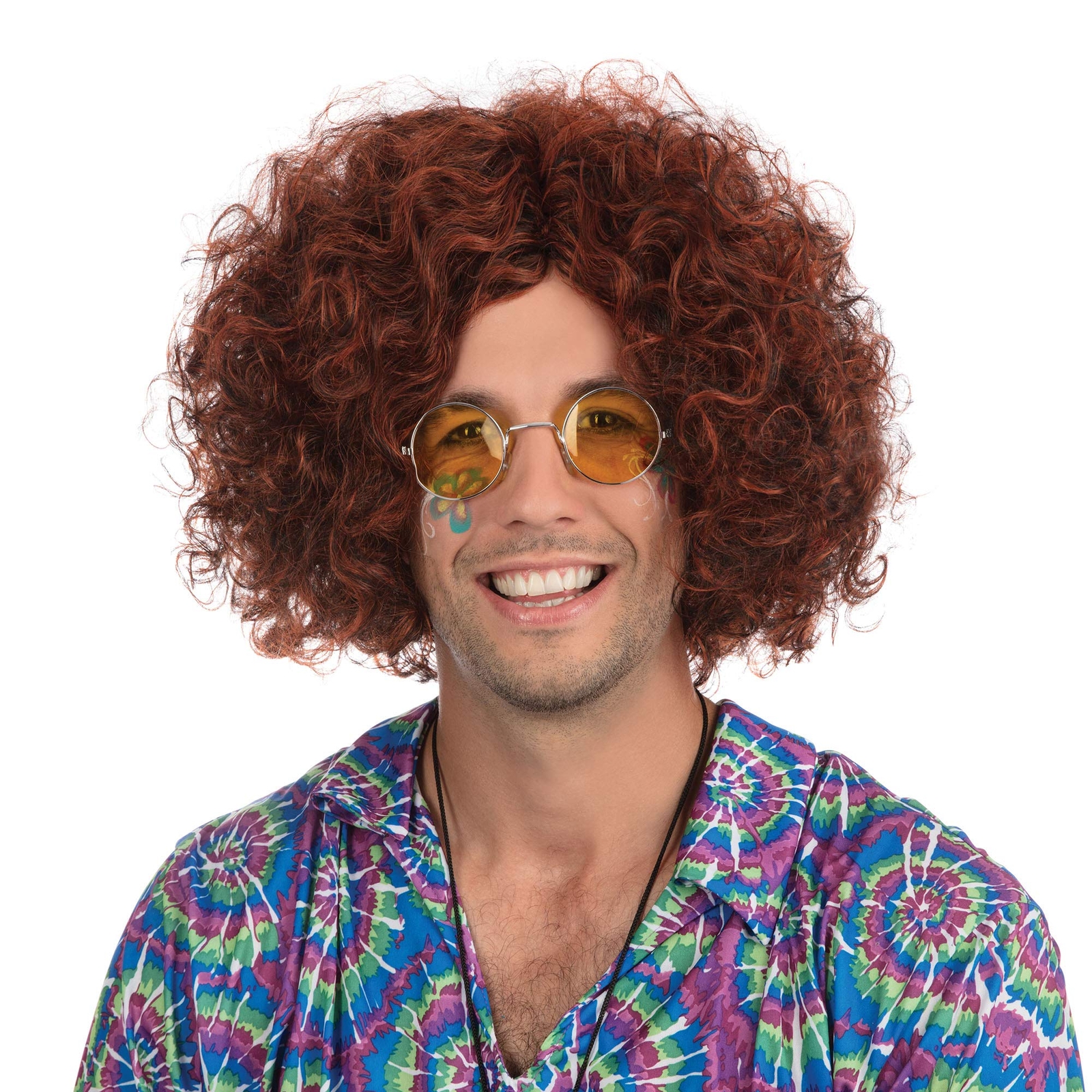 Bristol Novelty BW283 Man's Hippy Wig, Brown/Black, One Size