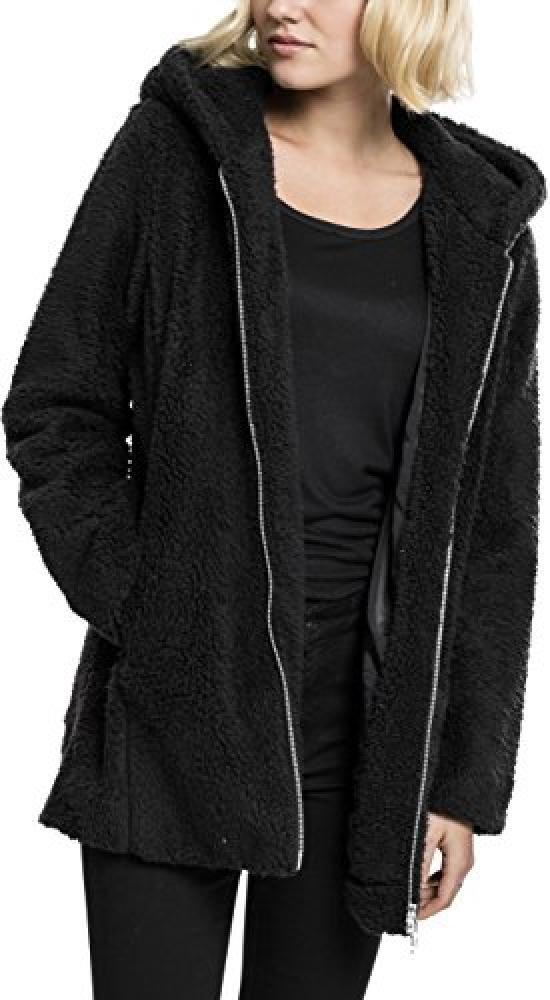 (TG. XL) Urban Classics Ladies Sherpa Jacket Felpa con Cappuccio, Nero, XL Donna