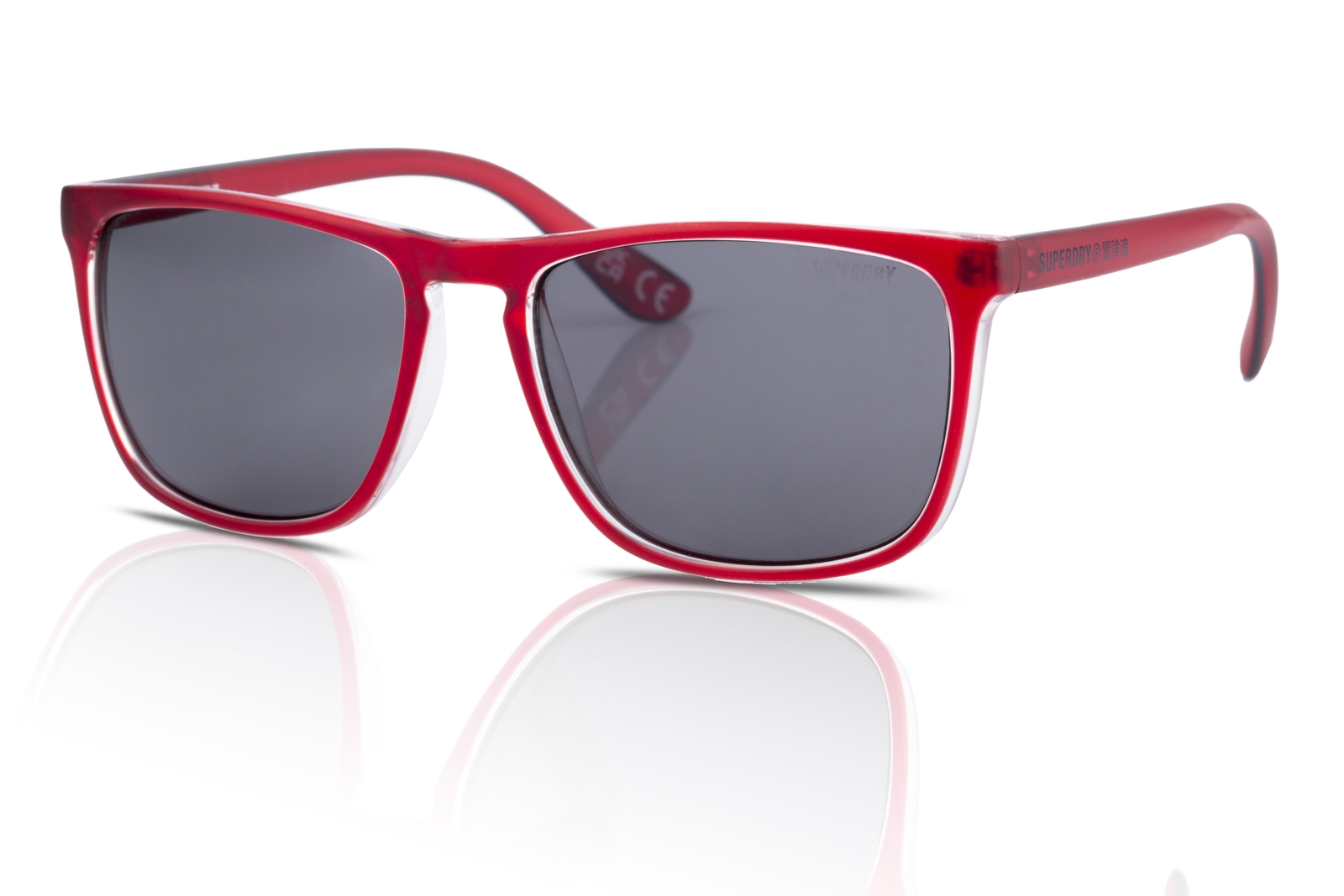 Superdry SHOCKWAVE Occhiali da Sole 143 Rosso/Fumo Autorizzato Rivenditore