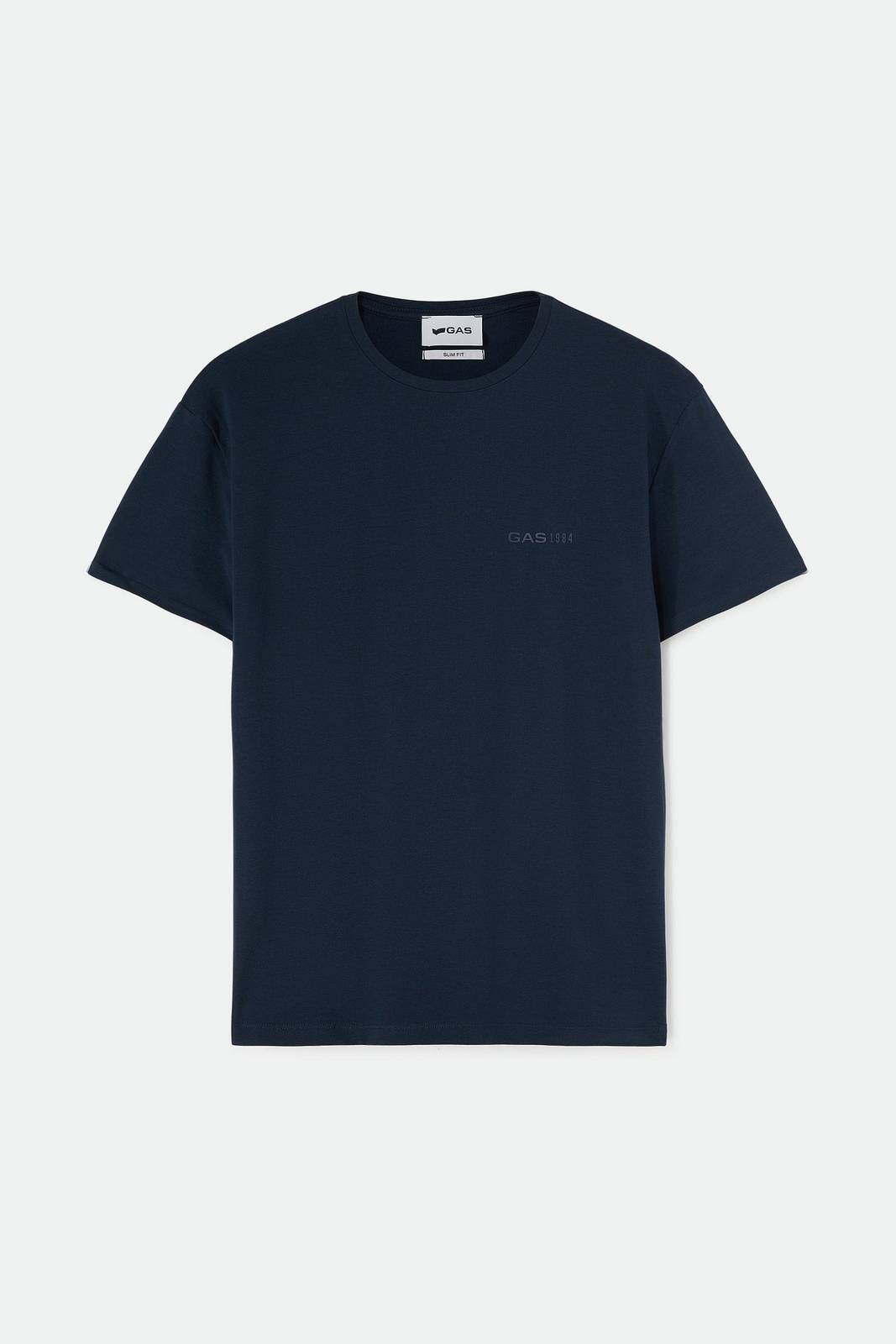 Gas Jeans Scuba/s Str.1984- T-shirt Con Logo Gommato Blu - Taglia M Uomo