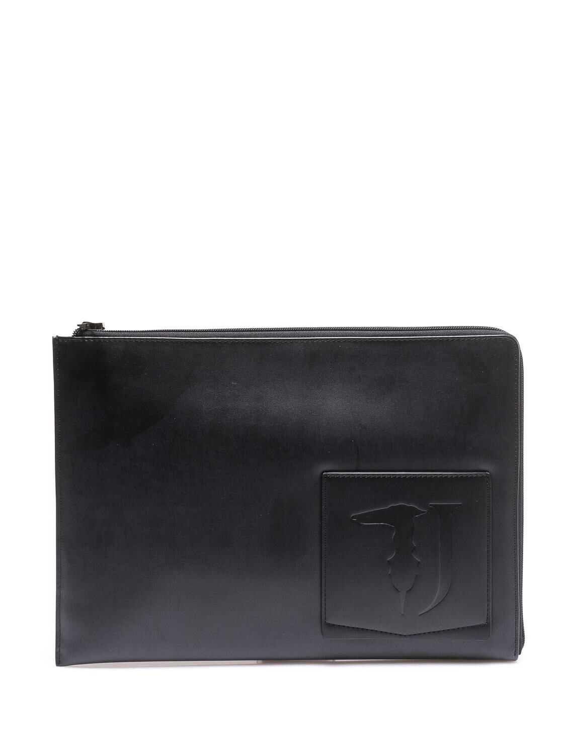 Busta portatutto Trussardi Jeans nero uomo donna adatta per PC da 13"