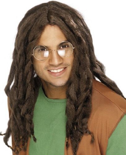 Uomo Costume Rasta Parrucca Rasta Marley Marrone Rasta da Smiffys