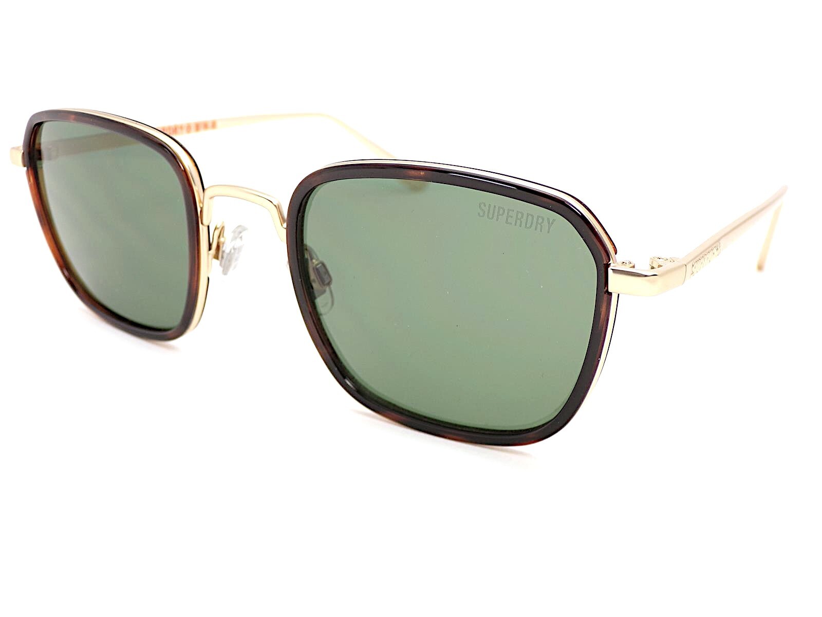 Superdry Vintage Elite Sole Marrone Tartaruga Raso Oro Con Lente Verde 201