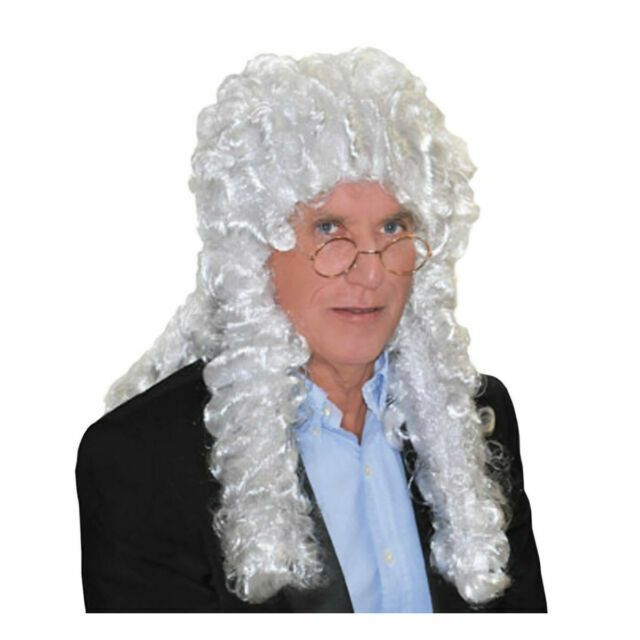 CARNEVALE HALLOWEEN PARRUCCA AVVOCATO GIUDICE COSPLAY REGOLABILE JUDGE WIG EPOCA