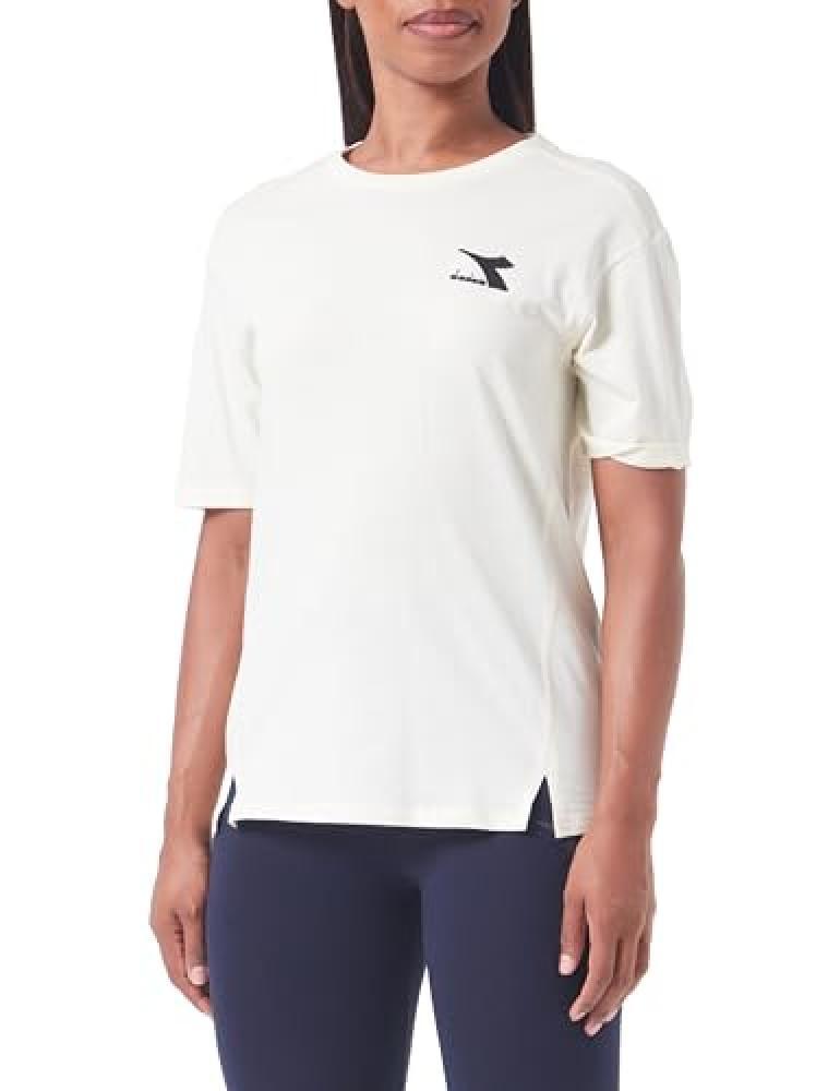 (TG. M) Diadora L.t-shirt Ss Slit, T-shirt Donna, Bianco (Butter White), M - NUO