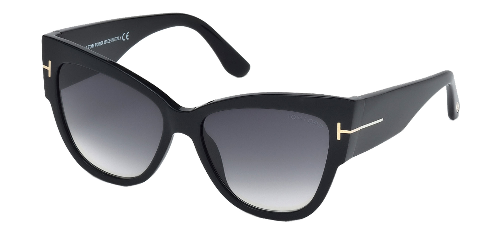 Occhiali da Sole Tom Ford ANOUSHKA FT 0371 BLACK/SMOKE SHADED 57/16/140 donna