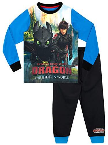 How To Train Your Dragon Pigiama a Maniche Lunghe per Ragazzi Nero 3-4 Anni