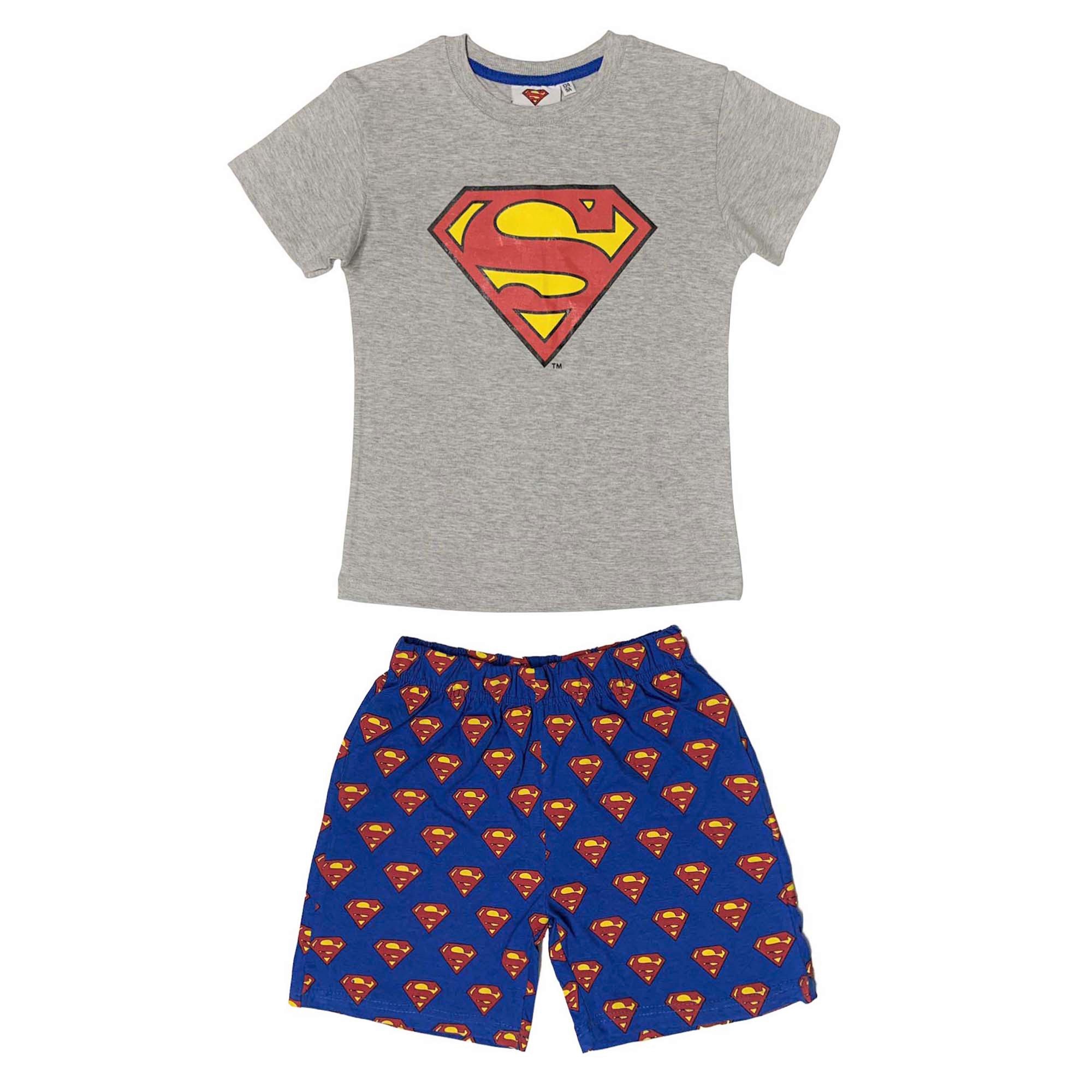 Pigiama corto bambino DC Comics Superman t-shirt e pantaloncino in cotone 3987
