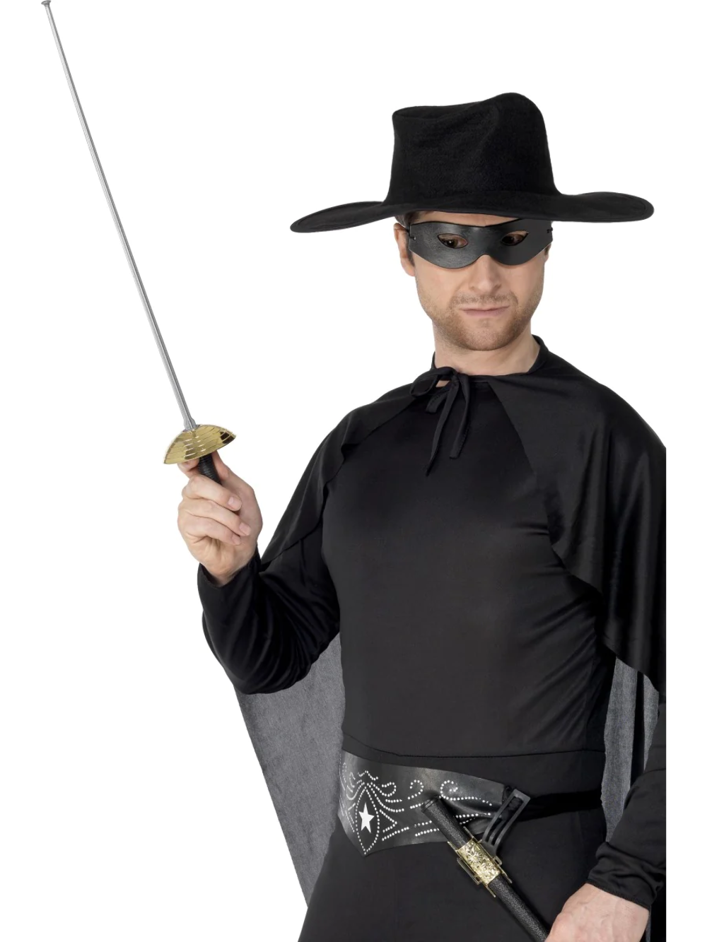 Zorro Bandito Maschera & 68cm Spada Costume Messicano Accessorio