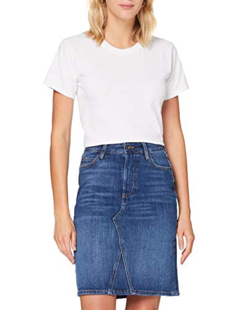 (TG. 28) Cross Jeans Ellie Gonna, Dark Mid Blue, 28 Donna - NUOVO