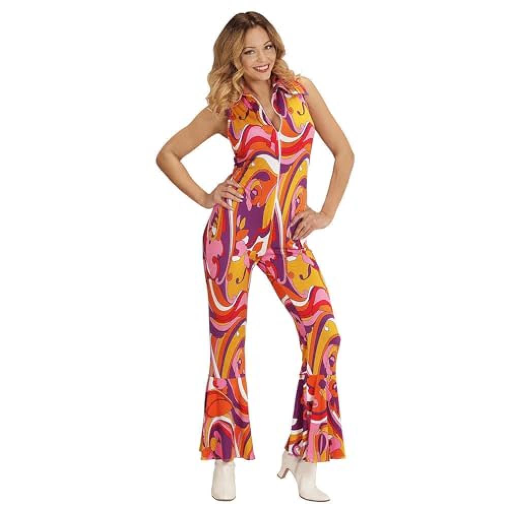 (TG. M) "70s LADY JUMPSUIT" orchid - (M) - NUOVO