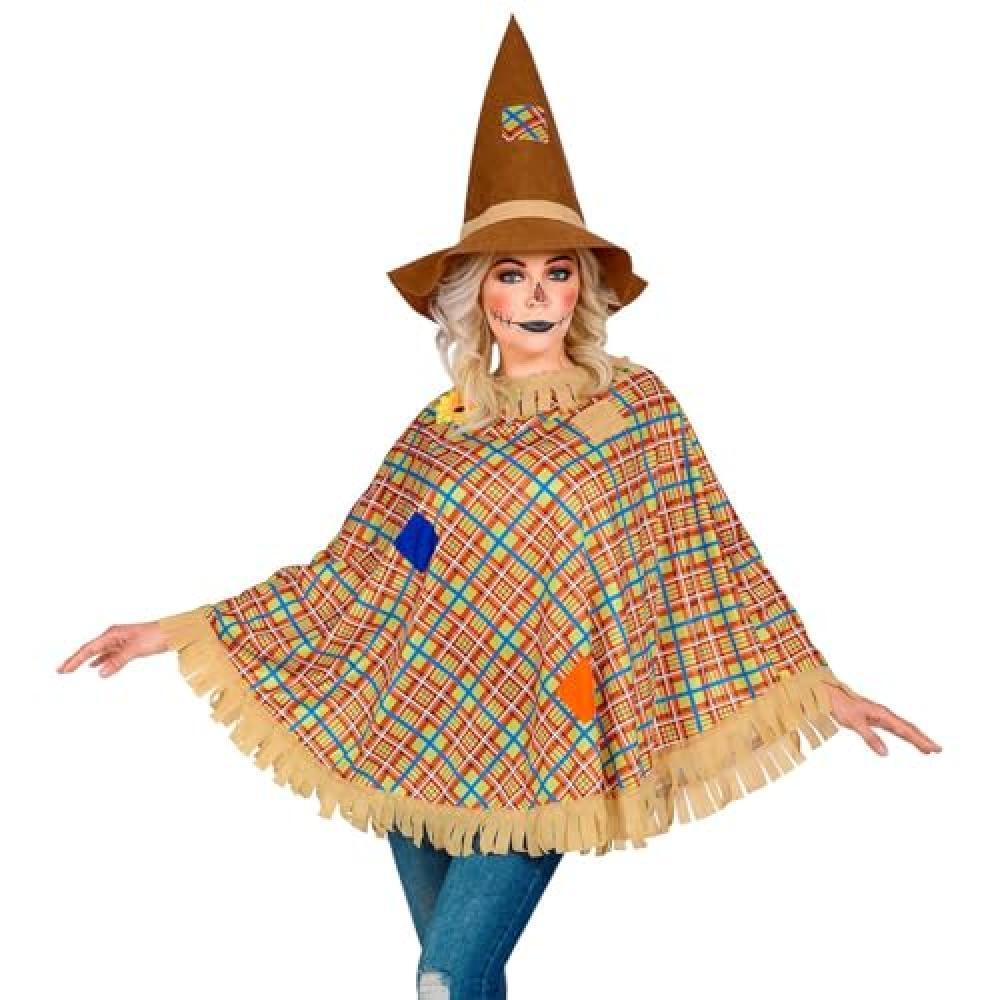 (TG. Taglia unica Fits Most Adult) "SCARECROW" (poncho, hat) - (One Size Fits Mo
