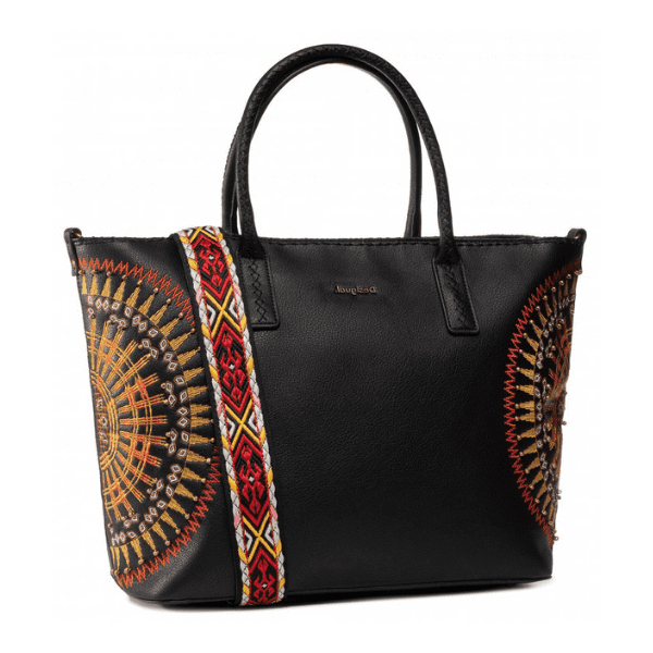 DESIGUAL - BORSA DA DONNA GRANDE NERA AFRICAN MANDALA HOLBOX 20SAXPCM 2000 NUOVA