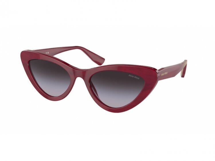 Occhiale da sole Miu Miu 01VS 16H09S occhiali di colore rosso lenti grigio sfuma