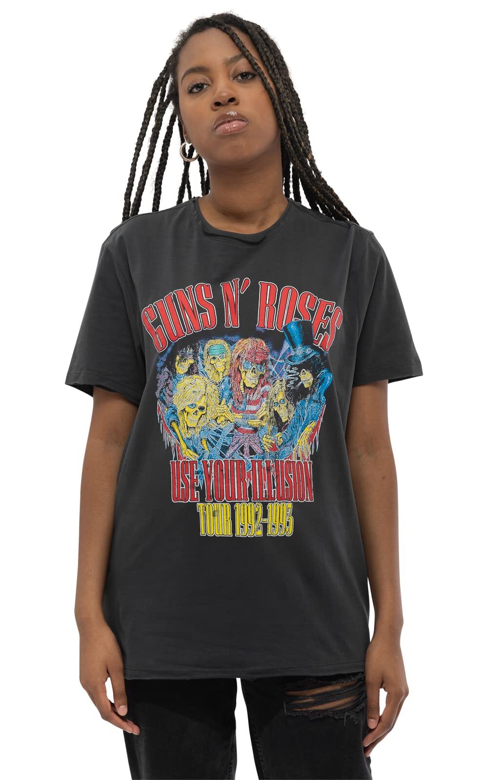 Amplified - Guns N Roses Use Your Illusion - Unisex T-Shirt XL Charcoal