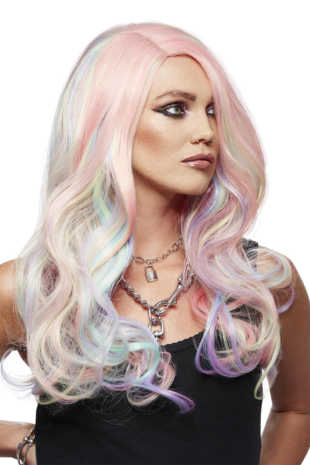 Maniacale Panic Unicorn Dream Parrucca Regina Calore Styleable Da Costume Bianco