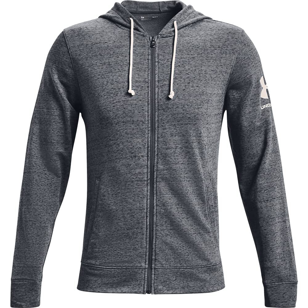 Under Armour Men's Rival Terry Full-Zip Hoodie Hooded Sweatshirt M Grey