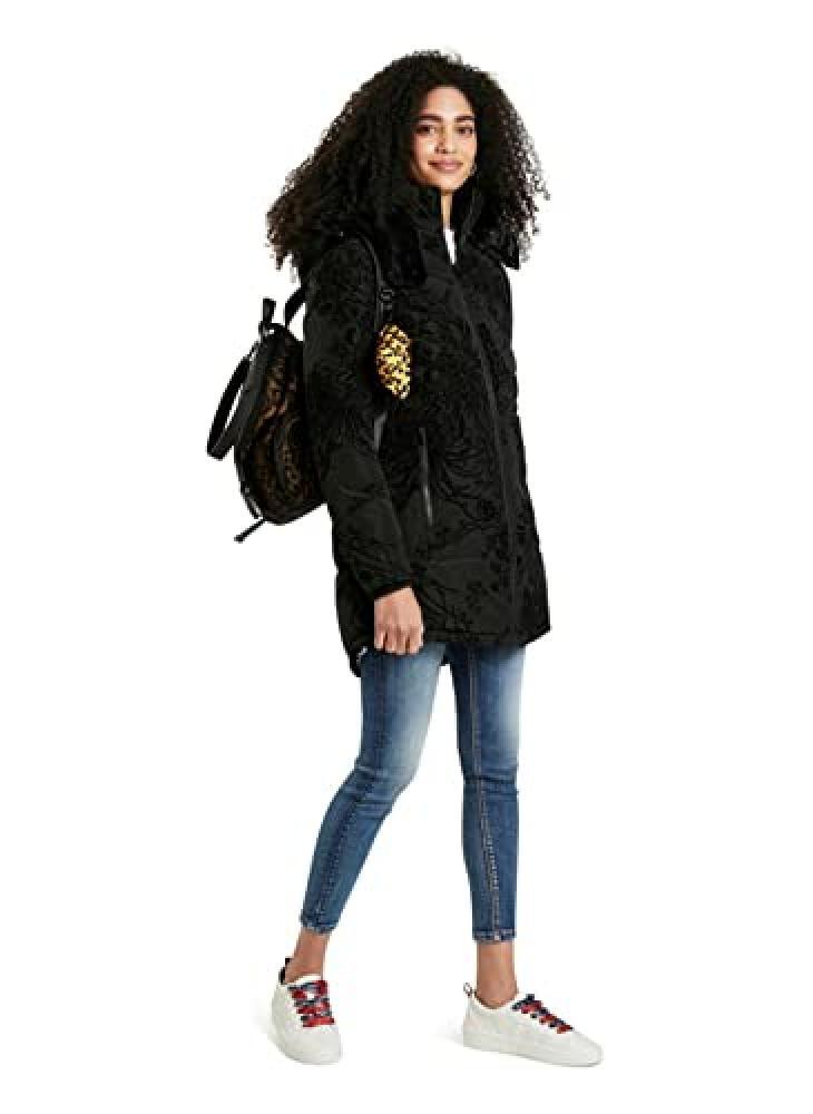(TG. XXL) Desigual Padded_Japan Giacca, Nero, XXL Donna - NUOVO