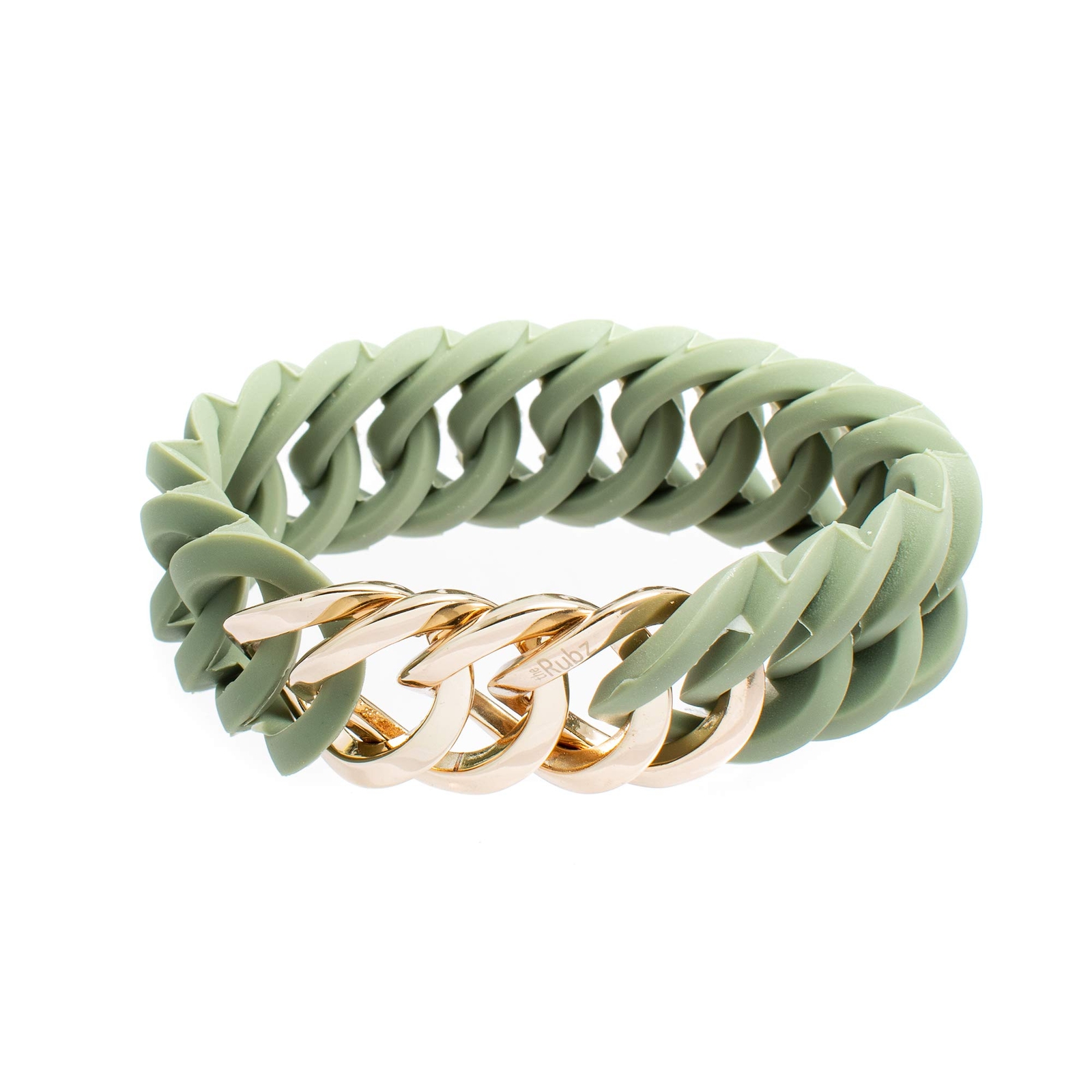 the Rubz Bracelet Circle Green Tea & Soft Gold Small – 100468