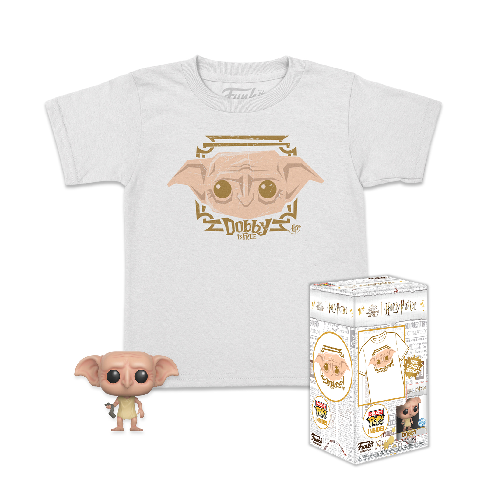 7024786 Abbigliamento Harry Potter: Funko Pop! Mini Pop! & Tee - Dobby (Tg. S)