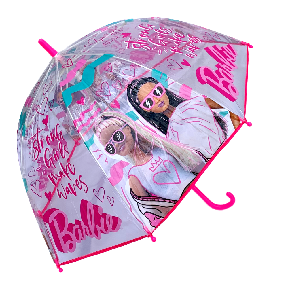 OMBRELLO CAMPANA TRASPARENTE BARBIE BAMBINA - BB00011