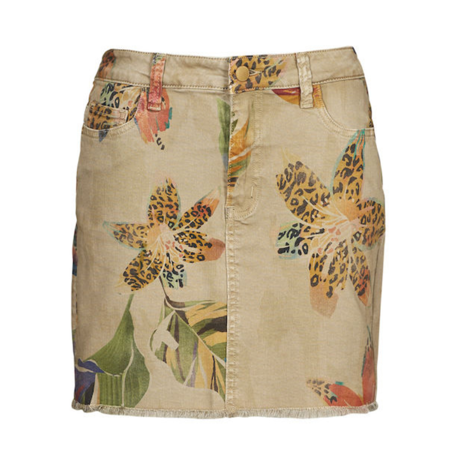 Mini gonna denim da donna Desigual Davos beige XXL