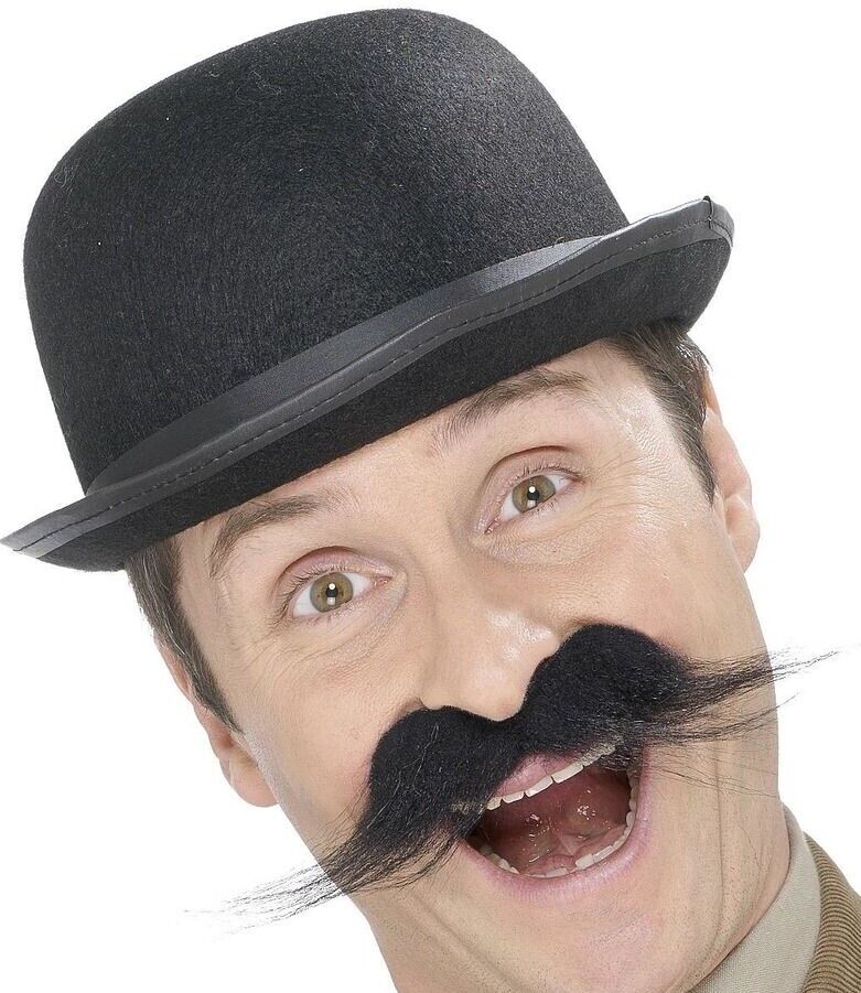Uomo 20s 1920s Investigatore Uomo Costume Baffi Neri Da Smiffys