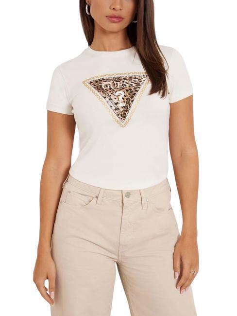 tshirt donna GUESS triangle leo tshirt CREMWHI M  scelta=P CREMWHI W4YI40J1314G0