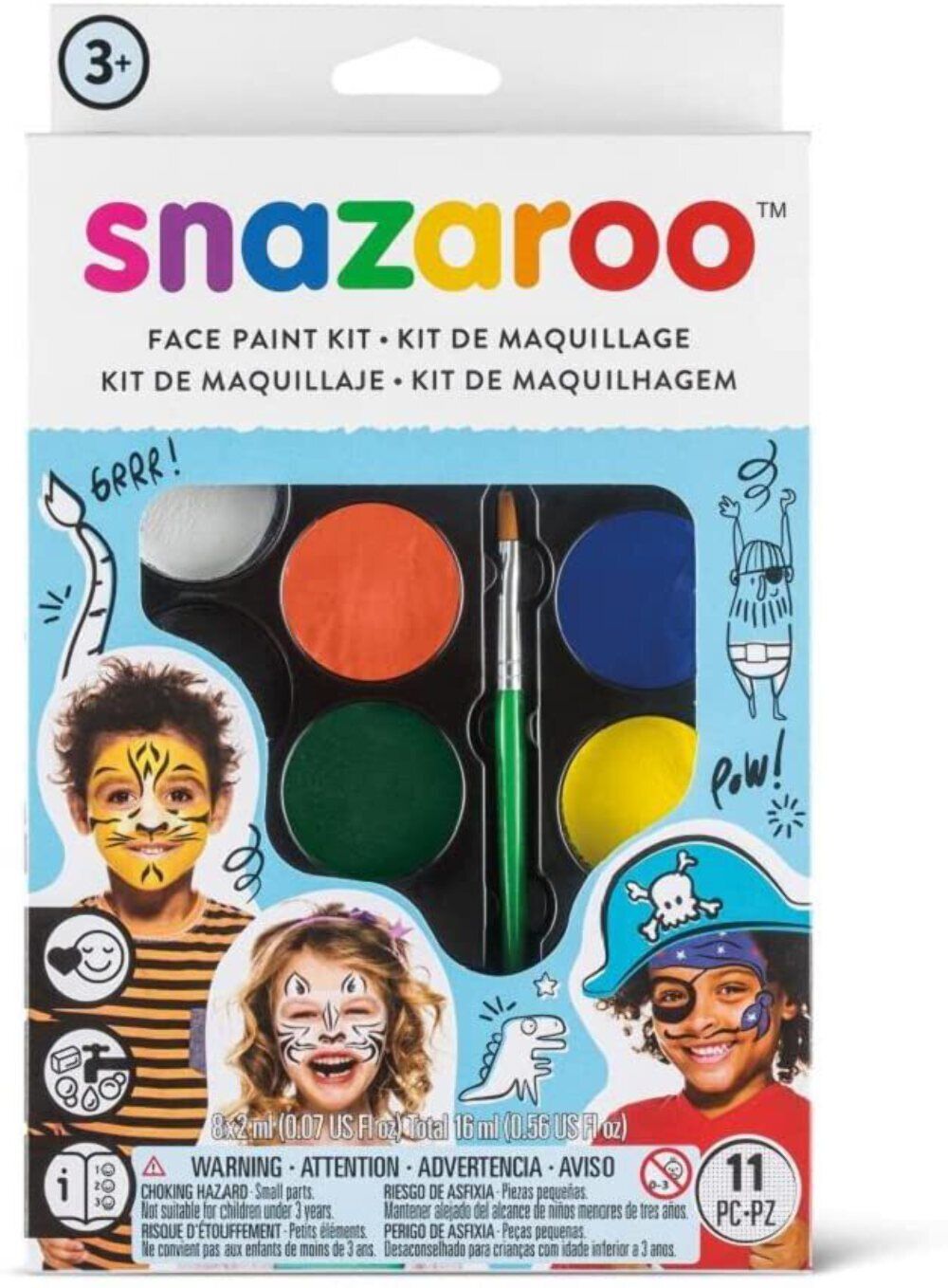 Snazaroo Kit di Pittura Viso Bambini Adulti Costume Vernice Make Up Professione