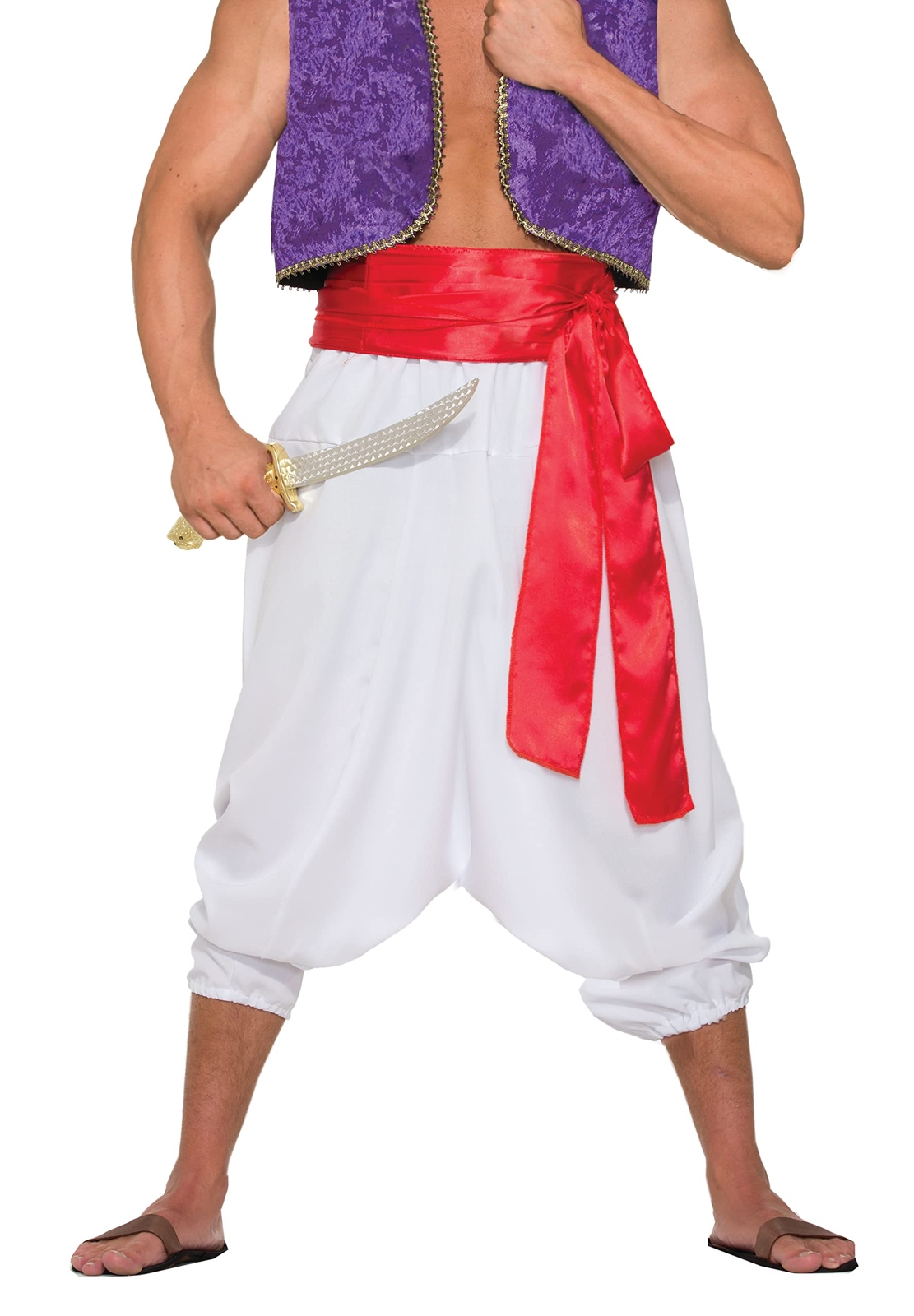 Bristol Novelty Unisex White Trousers   Desert Prince 1pc. Alladin Costume, Whit