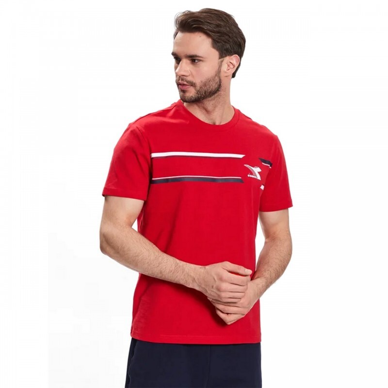 Diadora T-Shirt Uomo Ragazzo Maglietta Girocollo Mezza Manica Corta Logo Sportiv