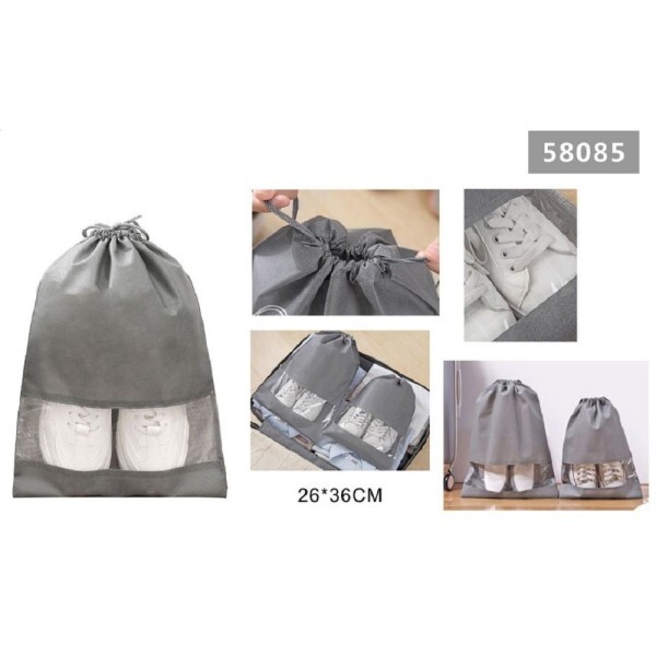 Set 2pz Borsa Sacchi Sacca Porta Scarpe Portascarpe Viaggio Sport 26x36cm 58085