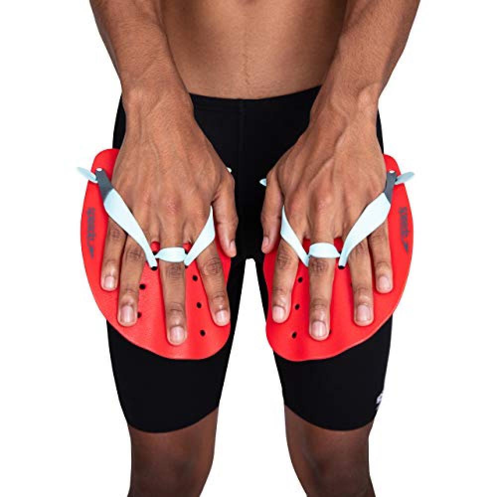 (TG. M) Speedo Tech, Palette per Le Mani Unisex-Adult, Lava Red/Chilli Blue/Grig